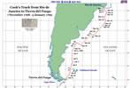 Cook's Track from Rio de Janeiro to Tierra del Fuego, 7 December 1768 - 5 January 1769