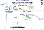 Cook's Track from Matavai Bay, Tahiti to the Leeward Islands, 14 - 16 July 1769