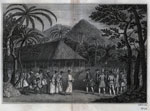 A representation of the surrender of the island of Otaheite to Captain Wallis by the supposed Queen Oberea [Purea]