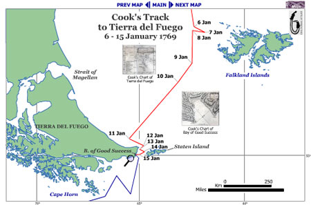 Map of Tierra del Fuego