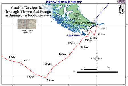 Map of Tierra del Fuego