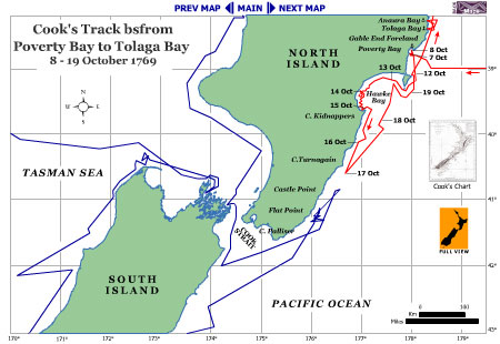 Map of Poverty Bay to Tolaga Bay Stage