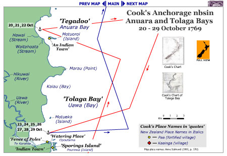 Map of Anaura and Tolaga Bays