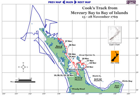 Map of Hicks Bay to Mercury Bay Stage