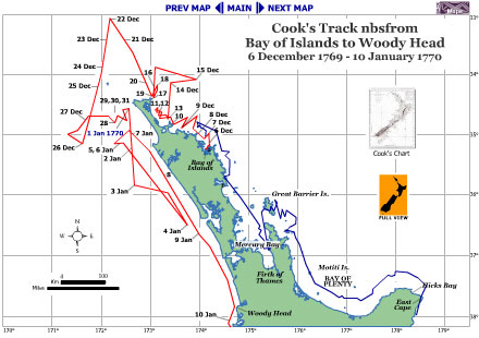 Map of Bay of Islands to Woody Head Stage