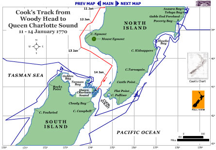 Map of Woody Head to Queen Charlotte Sound Stage