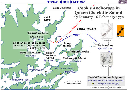 Map of Queen Charlotte Sound