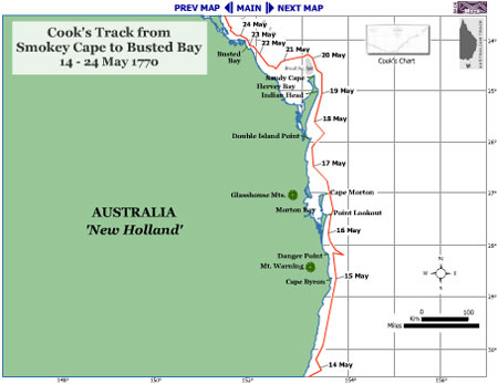 Map of  Smokey Cape to Busted Bay Stage