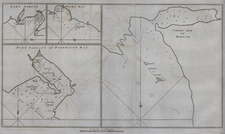 Charts of Port Famine, Wood's Bay, Port Gallant and Fortescue Bay, Cordes Bay and Harbour