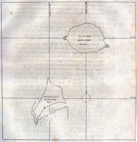 Chart of Cocos Island, called by C. Wallis Boscowen, and Traitors Island, called by Wallis Keppel.