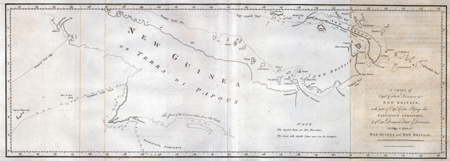 A Chart of Captain. Carteret's Discoveries at New Britain, with part of Captain. Cooke's Passage thro Endeavour Streights, & of Captain. Dampier's Tract & Discoveries in 1699, & 1700, at New Guinea and New Britain.