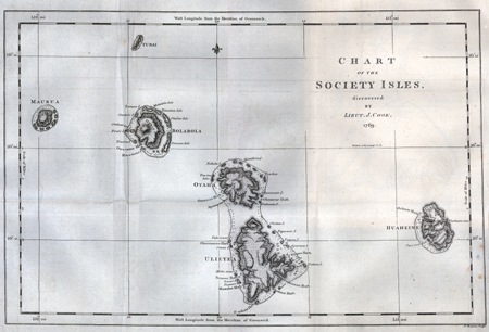 Chart of the Society Isles, discovered by Lieut. J. Cook, 1769