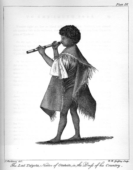 Plate IX. The Lad Taiyota, Native of Otaheite, in the Dress of his Country.